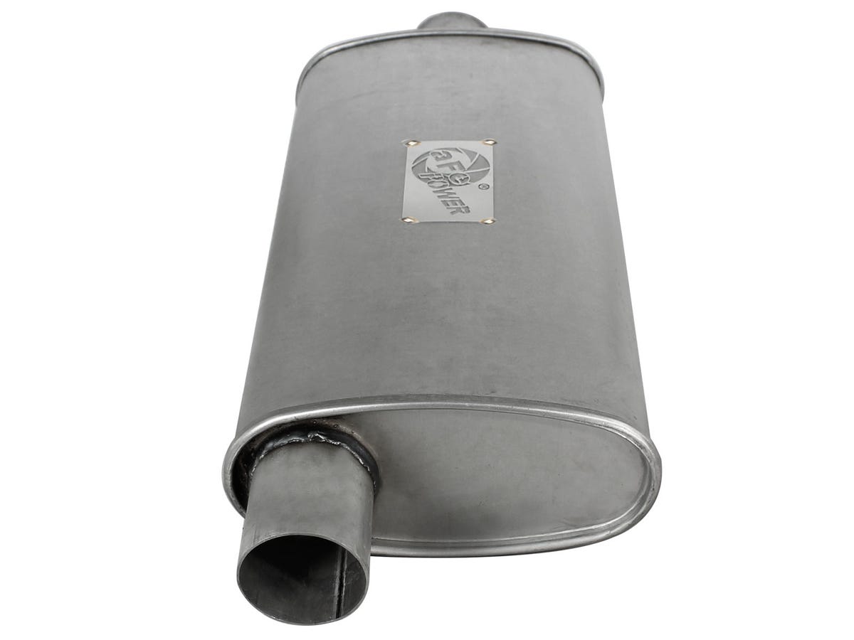 aFe Scorpion Aluminized Steel Muffler 2-1/2 In/Out, 4"H x 9"W x 18"L Center/Off"