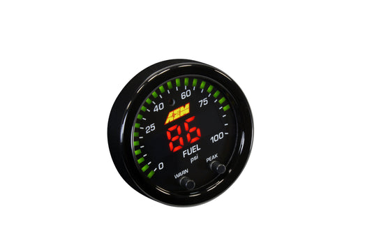 X-Series Pressure Gauge 0100psi / 07bar . Black Bezel & Black Oil Faceplate