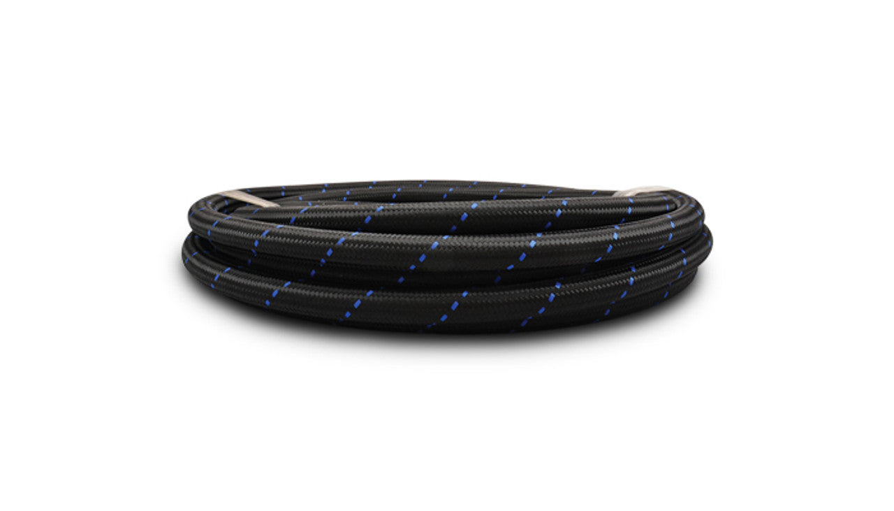 '-10 AN Two-Tone Black/Blue Nylon Braided Flex Hose (10 foot roll)