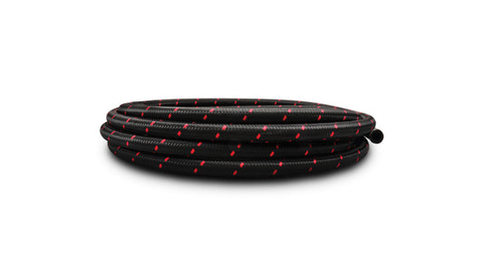 '-10 AN Two-Tone Black/Red Nylon Braided Flex Hose (10 foot roll)