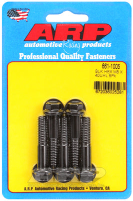 ARP M8 x 1.25 x 40 hex black oxide bolts