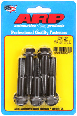 ARP M10 x 1.25 x 50 hex black oxide bolts