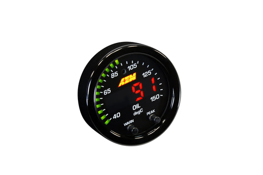 X-Series Temperature Gauge 100300F / 40150C. Black Bezel & Black Water Facepla