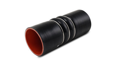 4Ply Aramid Hump Hose with 3 SS Rings, 4.00ID x 7 Length, Gloss Black"