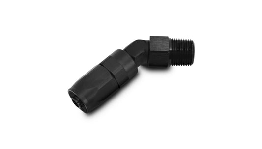 '-10AN Male NPT 45Degree Hose End Fitting; Pipe Thread: 1/2 NPT