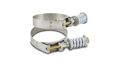 Stainless Steel Spring Loaded T-Bolt Clamps (Pack of 2) - Clamp Range: 4.78-5.0"