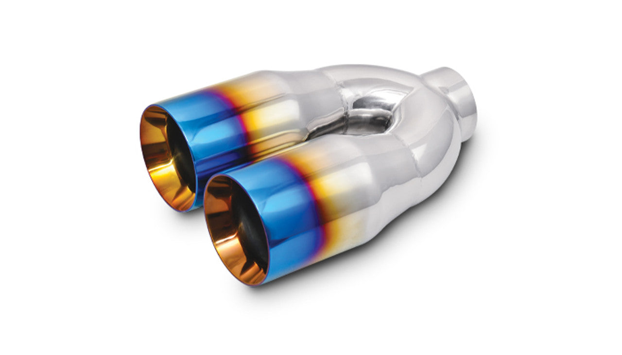 2.5 ID Dual 3.5 OD Round SS Tips (Double Wall, Straight Cut) with Burnt Blue F