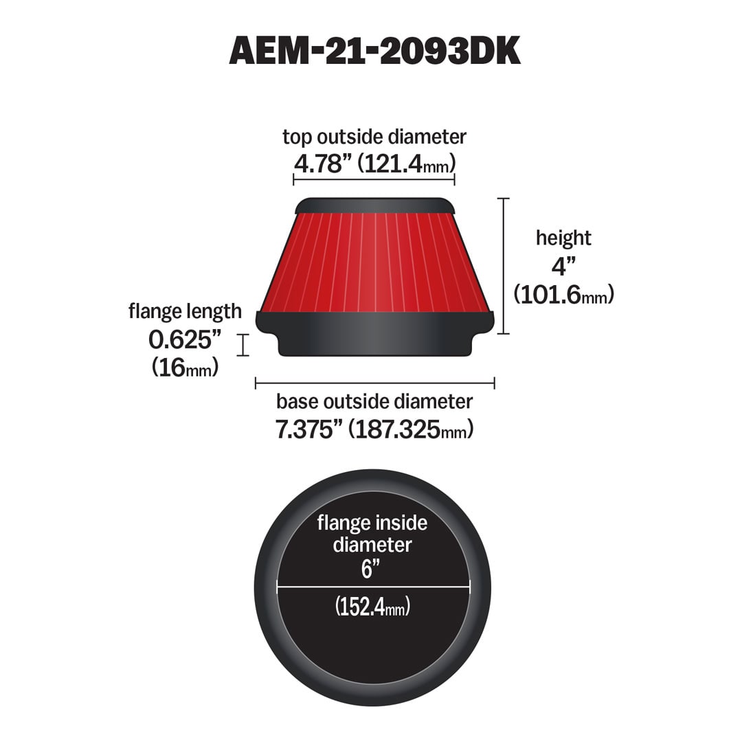 AIR FILTER; 6 X 4" DRYFLOW"