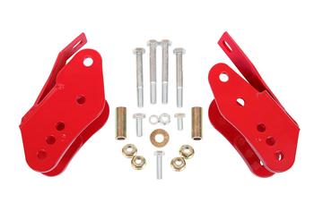 BMR Control arm relocation brackets, bolt-on Red