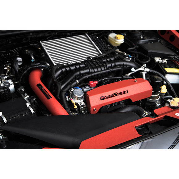 Grimmspeed Top Mount Intercooler Charge Pipe Kit Red- For Subaru 15-21 WRX Grimm