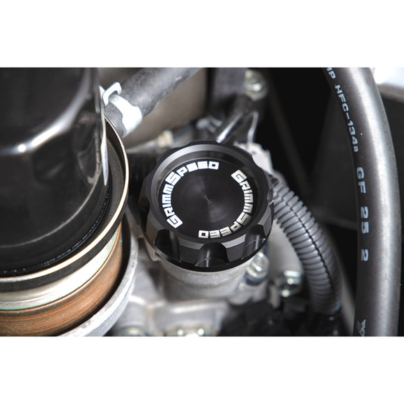 Grimmspeed Oil Cap Cool Touch Version 2 Delrin Black For Subaru All EJ/FA Engine