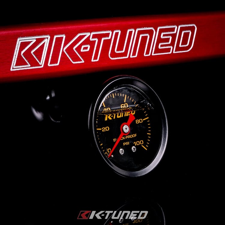 K-Series Fuel Rail (Blue) w/ Center Mount Gauge and IAA