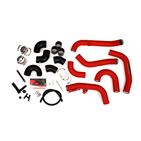 Grimmspeed Front Mount Intercooler Kit Inc. Red Piping For Subaru 15-21 STI Grim