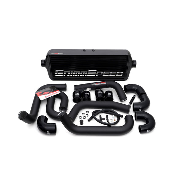 Grimmspeed Front Mount Intercooler Kit Black Coated Black Piping