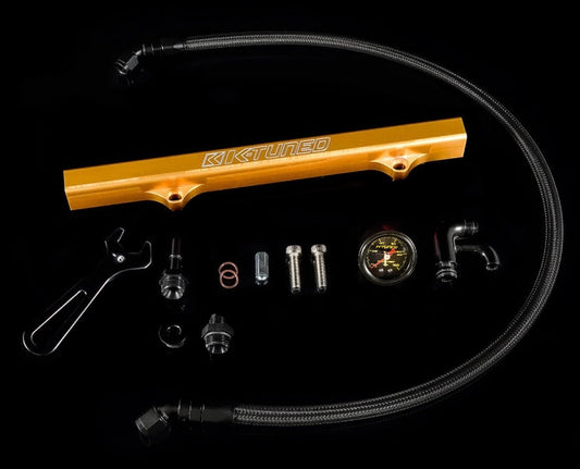 K-Series Fuel Rail Kit with Factory K-Series Center Feed with Gauge (RSX/EP3/8th/9th Gen Civic) - Gold