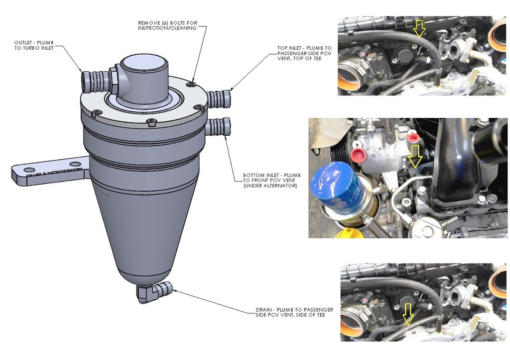 Killer B Air Oil Separator w/ Plumbing - 2008-2014 WRX, 08+ STI