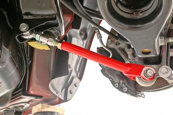 BMR Lower trailing arms, on-car adjustable, rod ends Red