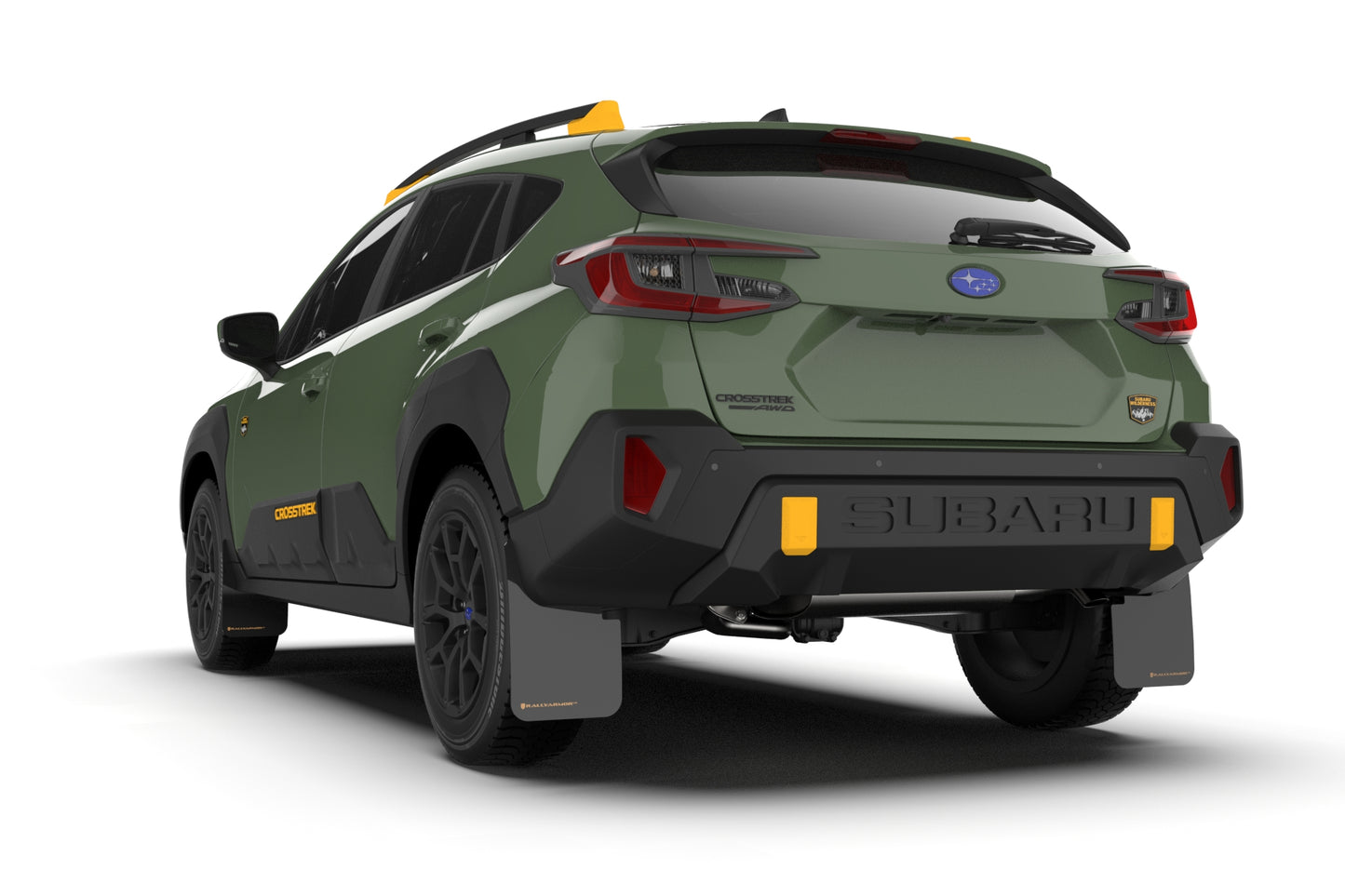Rally Armor Mud Flaps Subaru Crosstrek Wilderness 2024 (Black/Wild Orange Logo)