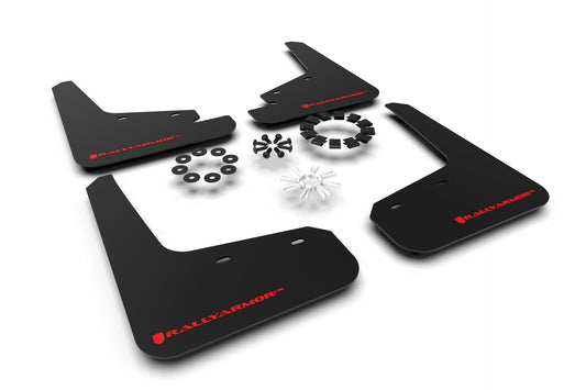 Rally Armor Mud Flaps Tesla Y 2020-23 (Black/Red Logo)