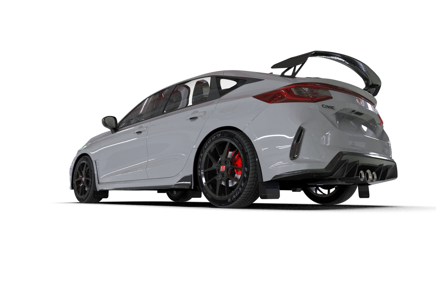 Rally Armor Mud Flap Honda Civic Type R 2023-24 (Black/Red Logo)