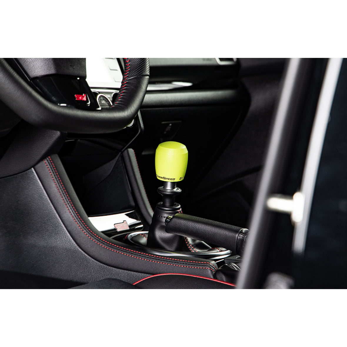 Grimmspeed Stubby Shift Knob Stainless Steel Neon Green M12x1.25 Manual