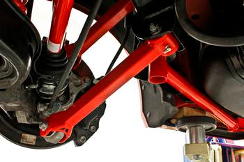 BMR Lower trailing arms, non-adjustable, poly bushings Red