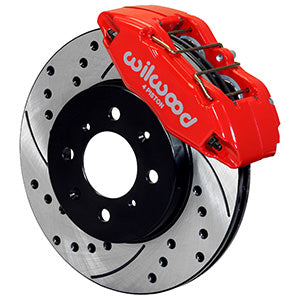 WILWOOD DPHA Front Caliper & Rotor Kit, Drill, Red Honda / Acura w/ 262mm OE Rot