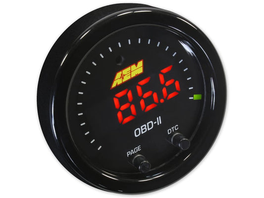 X-Series OBDII Gauge. Black Bezel & Black Faceplate