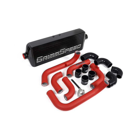 Grimmspeed Front Mount Intercooler Kit Black Coated Inc. Red Piping