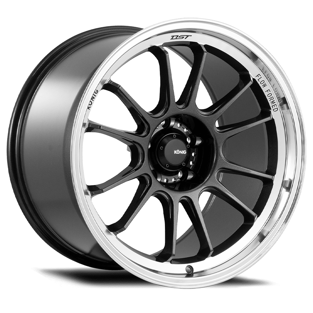 KONIG HYPERGRAM 15 X 8 +35 4 X 100 CB73.1 METALLIC CARBON W/ MACHINED LIP