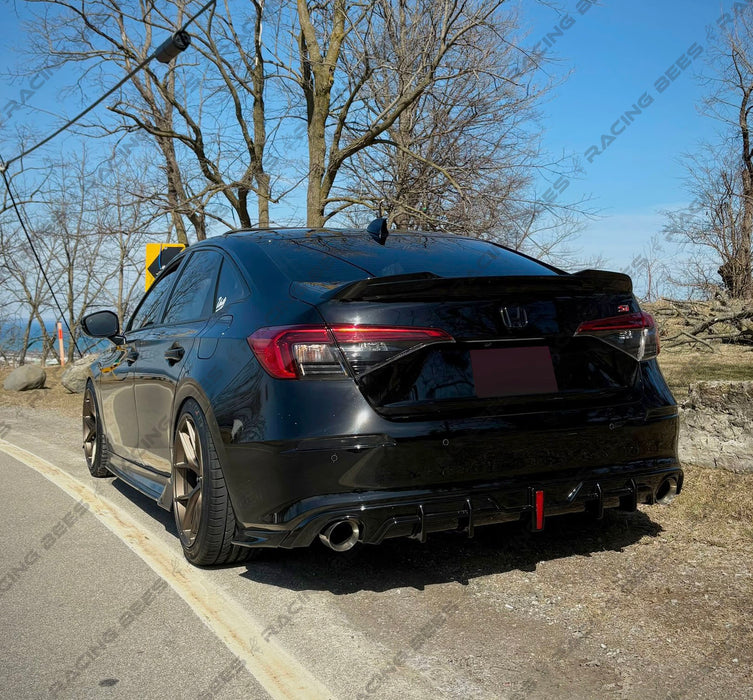 JDM Brand 2022-2025 Honda Civic Sedan ACR Style Rear Diffuser + Rear Aprons (BLACK)