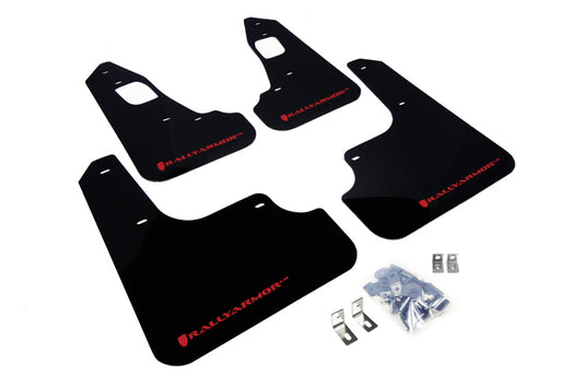 Rally Armor Mud Flaps Mitsubishi Lancer Evolution X 2008-2017 (Black/Red Logo)