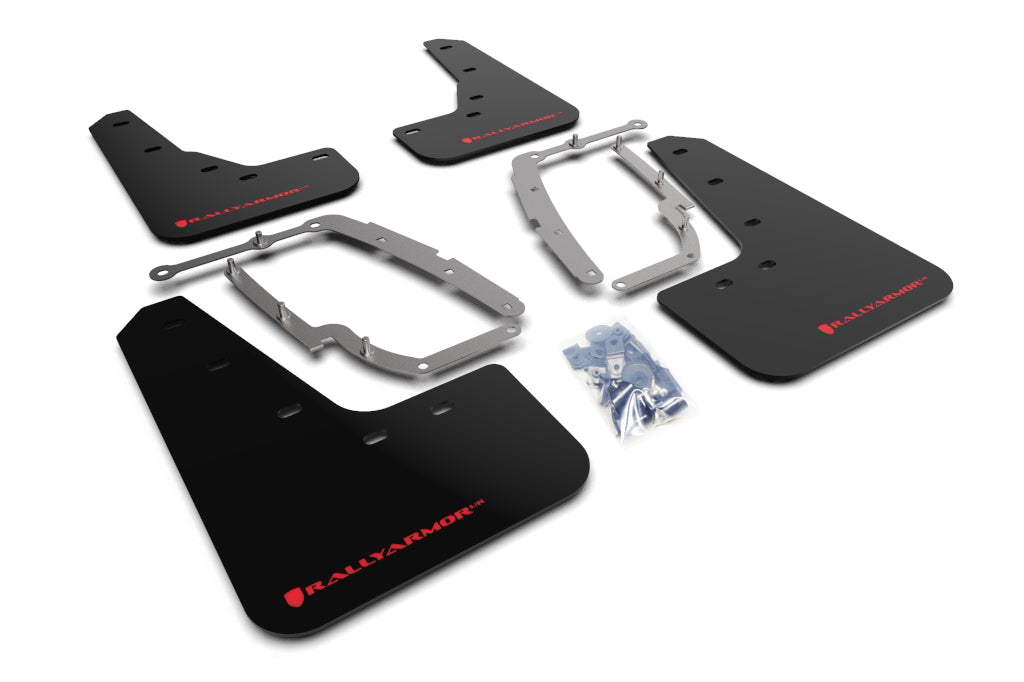 Rally Armor Mud Flaps Tesla 3 2017-23 (Black/Red Logo)