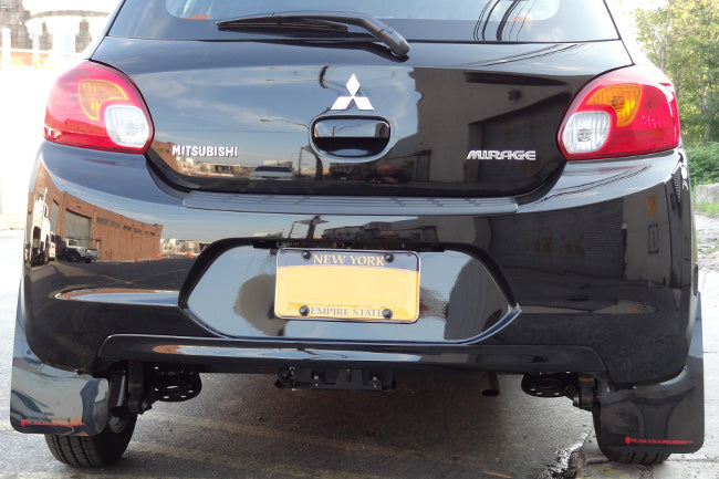 Rally Armor Mud Flaps Mitsubishi Mirage 2015-2019 (Red/White Logo)