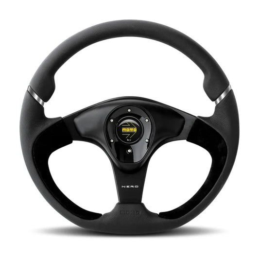 MOMO STEERING WHEEL NERO LEATHER / SUEDE (350MM)