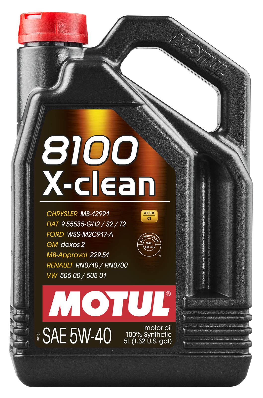 Motul 8100 X-clean 5W-40 Synthetic Motor Oil - 5 Liters