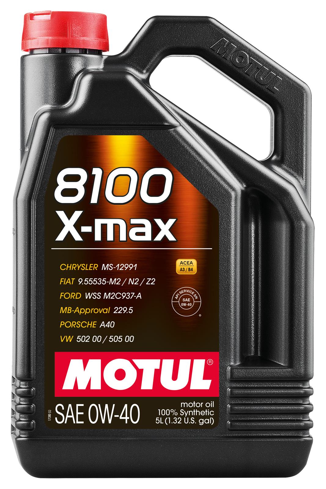 Motul 104533 X-max 0W-40 Synthetic Motor Oil - 5 Liters