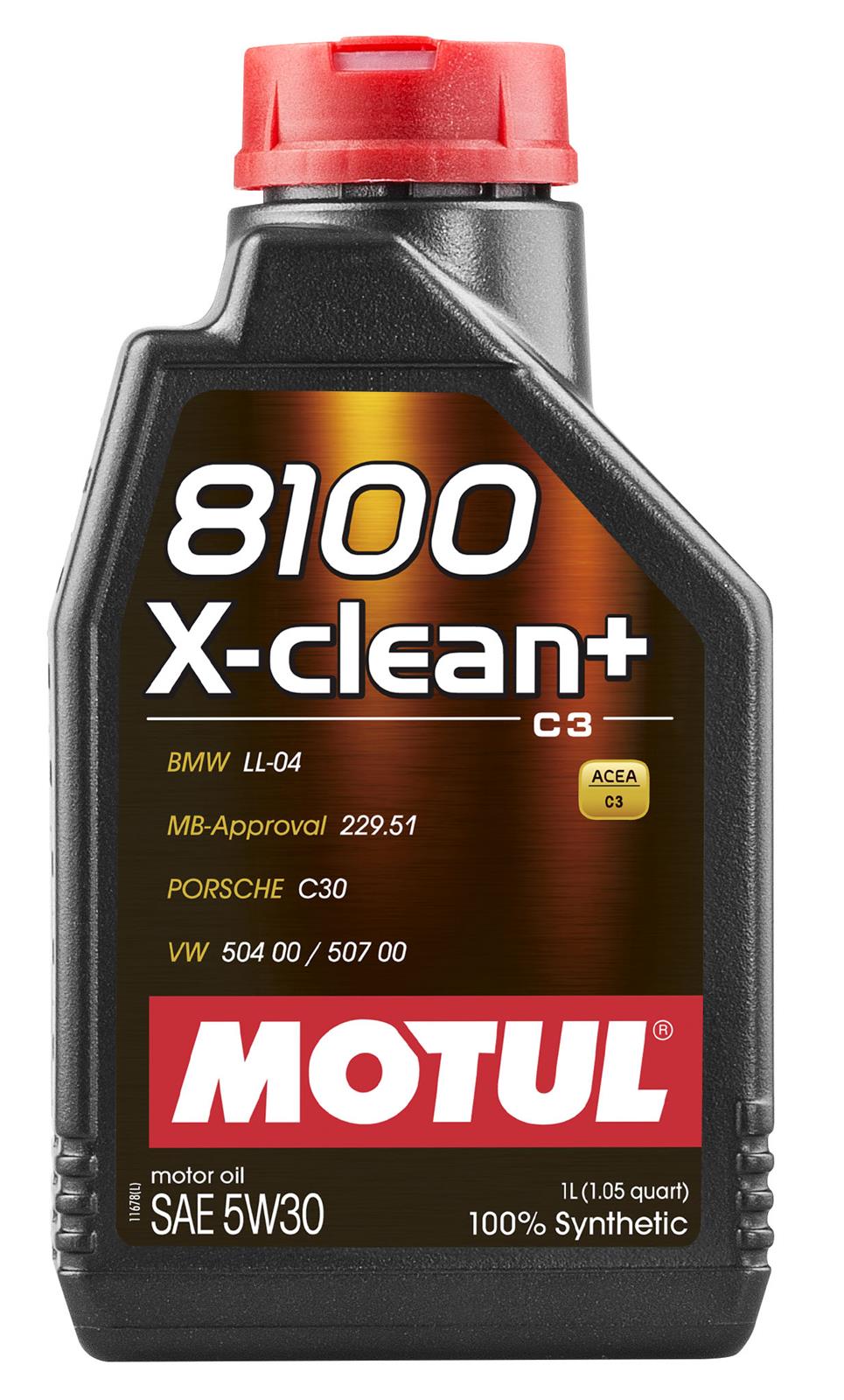 Motul 8100 X-Clean Plus 5W-30 Synthetic Motor Oil - 1 Liter