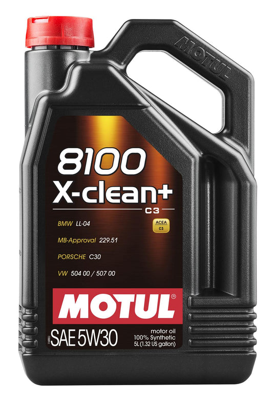 Motul 8100 X-Clean Plus 5W-30 Synthetic Motor Oil - 5 Liters