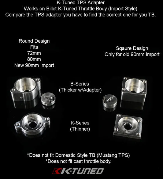 K-Tuned TPS Adapter (Only fits billet K-Tuned TB) - K-Series TPS (SQUARE FLANGE)