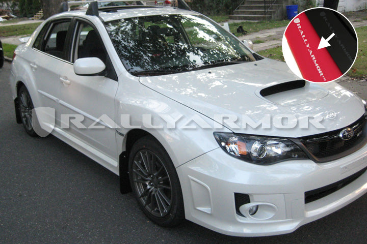 Rally Armor Mud Flaps Subaru WRX & STI Sedan 2011-14 (Red/White Logo)