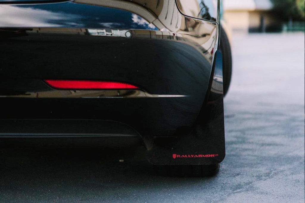 Rally Armor Mud Flaps Tesla 3 2017-23 (Black/Dark Grey Logo)