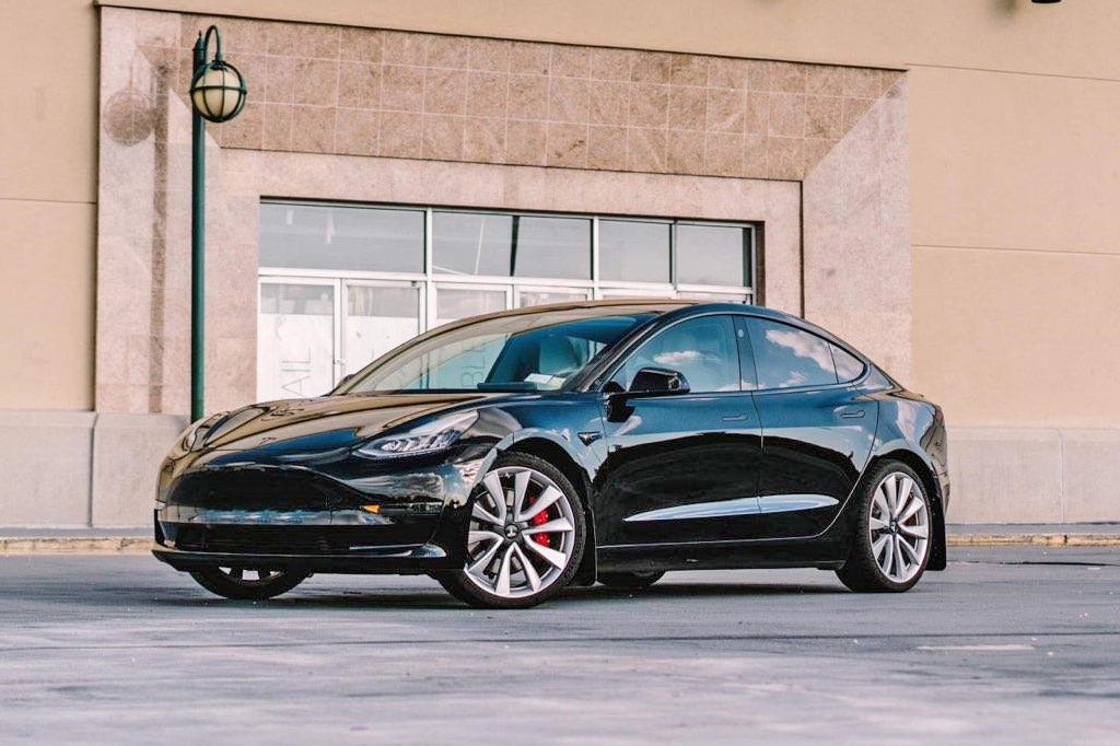 Rally Armor Mud Flaps Tesla 3 2017-23 (Black/Dark Grey Logo)